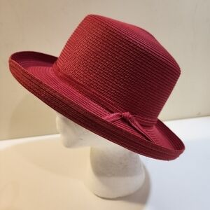 VILLAGER by Liz Clairbone red straw hat